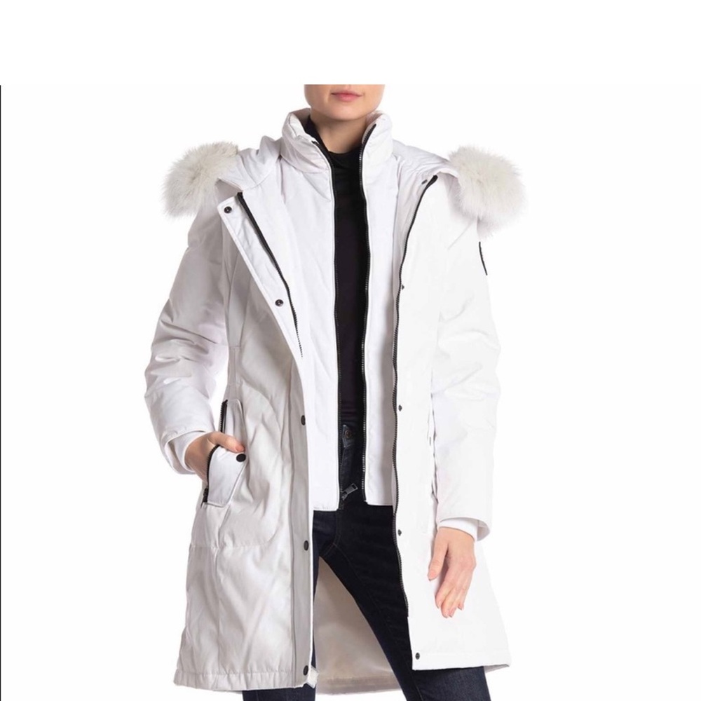 Madison Women's White Fur-Trimmed Ski Jacket